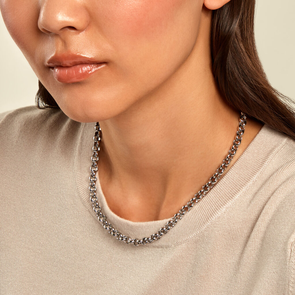 Collier Dionyse Acier Blanc - Chaines Femme | Histoire d&rsquo;Or