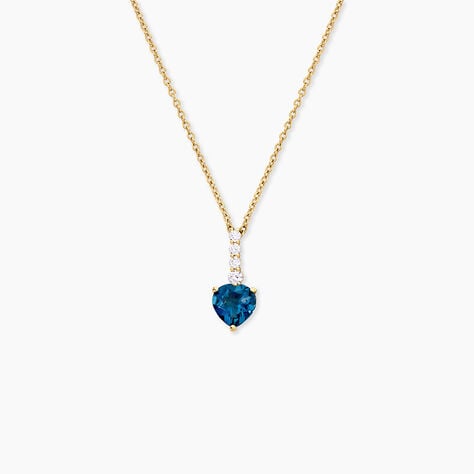 Collier Fany Argent Dor&eacute; A L'Or 750/1000 Topaze Oxyde De Zirconium - F&ecirc;te des m&egrave;res Femme | Histoire d&rsquo;Or