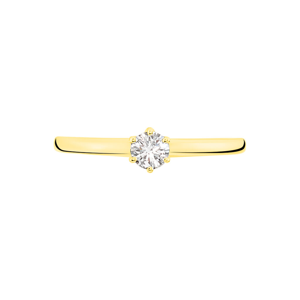 Bague Solitaire Natalia Or Jaune Diamant - Bagues solitaires Femme | Histoire d’Or
