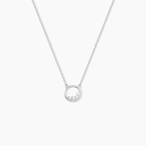 Collier Court Argent Blanc Vivence Oxyde De Zirconium - Ras de cou Femme | Histoire d’Or