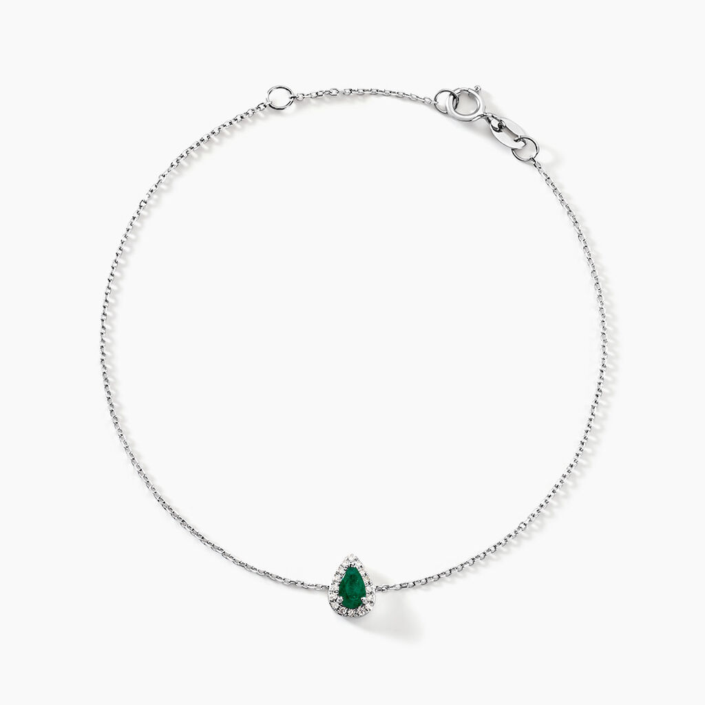 Bracelet Juliettina Or Blanc Emeraude Et Diamant - Bracelets Femme | Histoire d&rsquo;Or