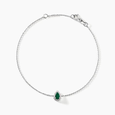 Bracelet Juliettina Or Blanc Emeraude Et Diamant - Bracelets Femme | Histoire d&rsquo;Or