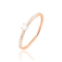 Bague Solitaire Hemera Or Rose Diamant