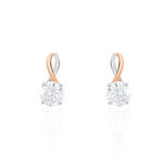 Boucles D'oreilles Pendantes Micheline Or Bicolore Oxyde De Zirconium - Boucles d'oreilles pendantes Femme | Histoire d&rsquo;Or