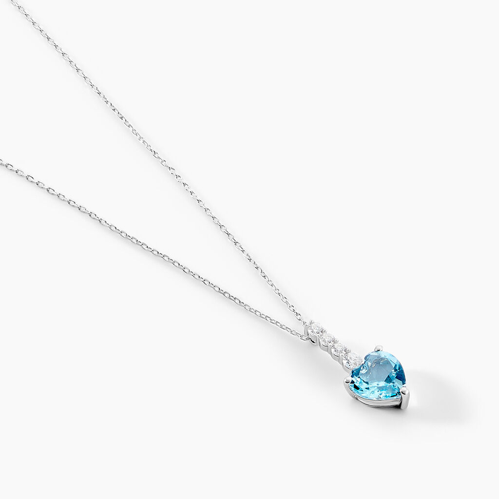 Collier Fany Or Blanc Topaze Et Oxyde De Zirconium - F&ecirc;te des m&egrave;res Femme | Histoire d&rsquo;Or