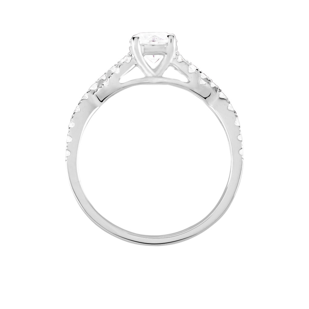 Bague Solitaire Or Blanc Nerida Diamants Synth&eacute;tiques - Bagues solitaires Femme | Histoire d&rsquo;Or