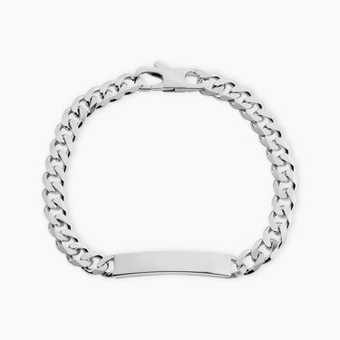 Bracelet Identit&eacute;e Casper Argent Blanc