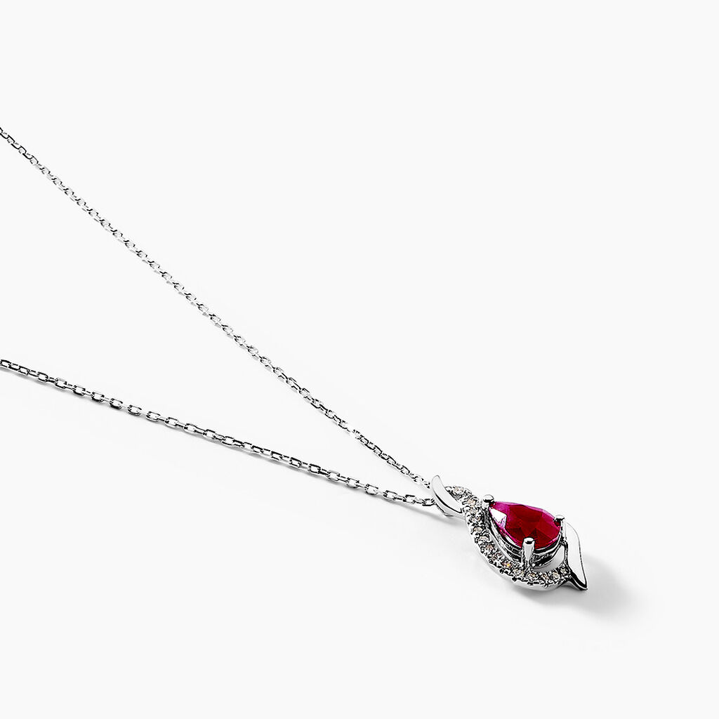 Collier Angelika Or Blanc Rubis Et Diamant - Colliers Femme | Histoire d’Or