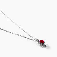 Collier Angelika Or Blanc Rubis Et Diamant