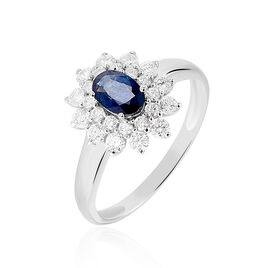 Bague Ivan Or Blanc Saphir Et Diamant - Bagues solitaires Femme | Histoire d’Or