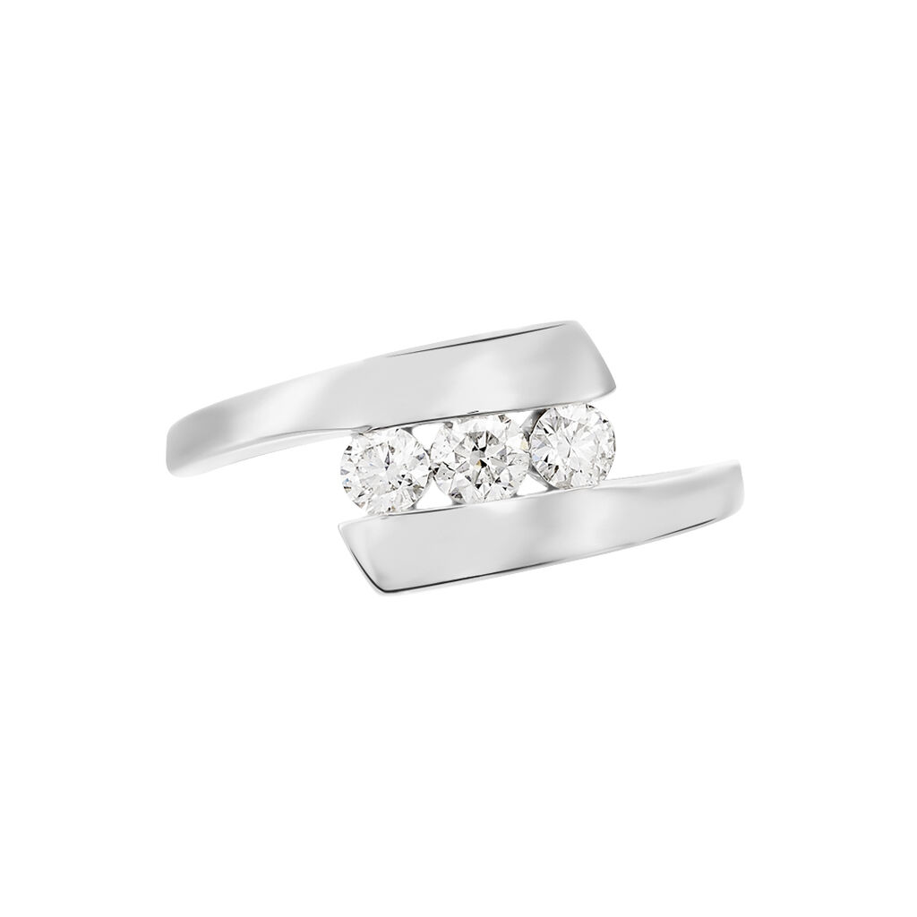 Bague Trilogie Or Blanc Diamant - Bagues avec pierre Femme | Histoire d’Or