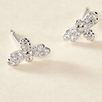 Boucles D'oreilles Puces Argent Blanc Bee Good Oxyde De Zirconium - Boucles d'oreilles fantaisie Femme | Histoire d&rsquo;Or