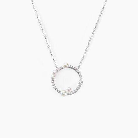 Collier Lua Argent Blanc Oxyde De Zirconium Perle De Culture - Colliers fantaisie Femme | Histoire d’Or