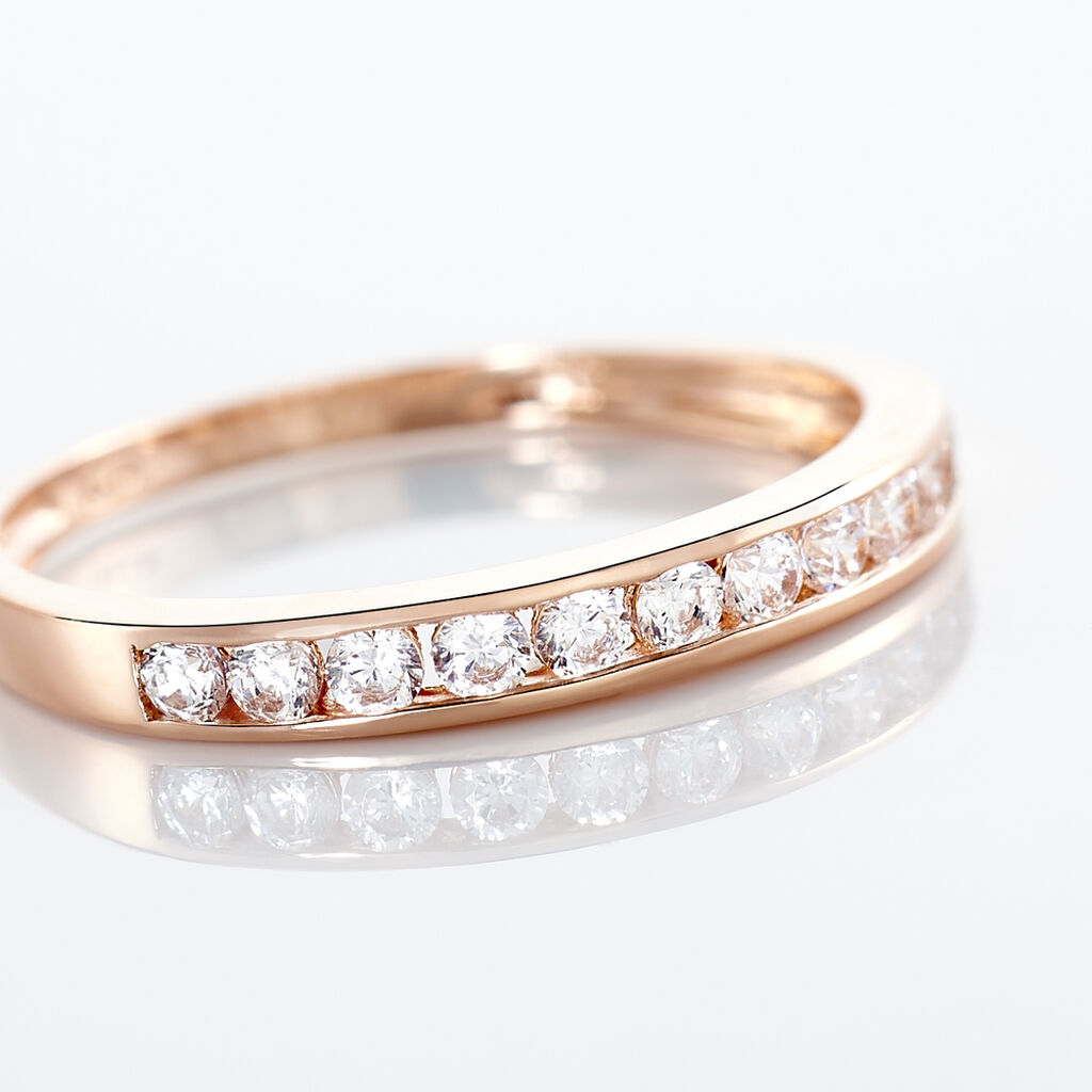Bague Davila Or Rose Oxyde De Zirconium - Alliances Femme | Histoire d’Or