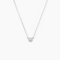 Collier Argent Blanc Auxana Oxyde De Zirconium