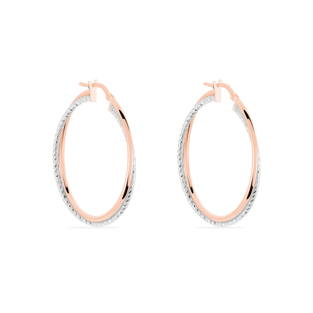 Créoles Maelia Or Bicolore - Boucles d'oreilles créoles Femme | Histoire d’Or