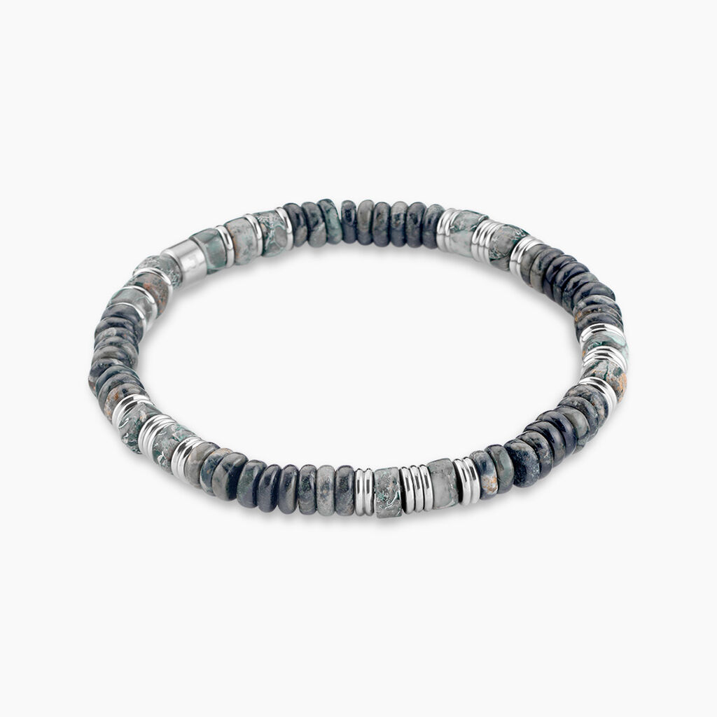 Bracelet Naturel Autres Vert Jaspe Africain - F&ecirc;te des p&egrave;res Homme | Histoire d&rsquo;Or