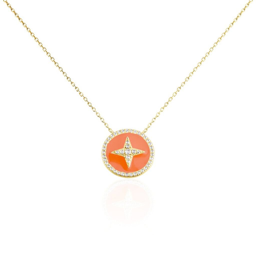 Collier Or Jaune Sweet Rosace Oxyde De Zirconium - Colliers Femme | Histoire d&rsquo;Or
