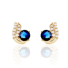 Boucles D'oreilles Puces Tyana Plaqué Or Jaune Oxyde De Zirconium - Boucles d'oreilles fantaisie Femme | Histoire d’Or