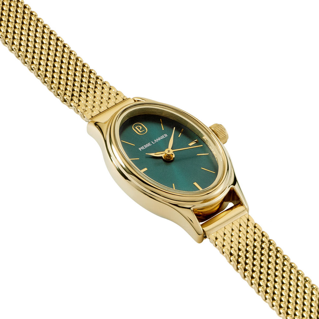 Montre Pierre Lannier Lannier Ovalia Vert - F&ecirc;te des m&egrave;res Femme | Histoire d&rsquo;Or