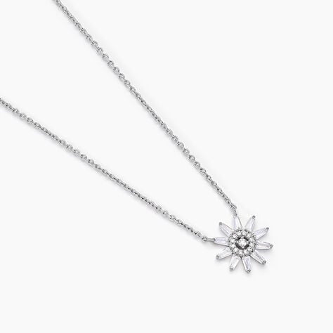 Collier Daisy Argent Blanc Oxyde De Zirconium - Colliers fantaisie Femme | Histoire d’Or