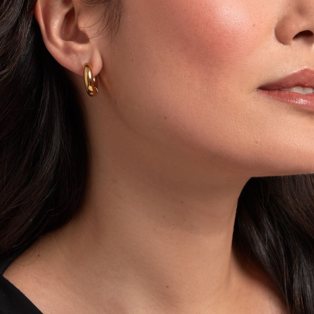 Créoles Atika Acier Jaune - Boucles d'oreilles créoles Femme | Histoire d’Or