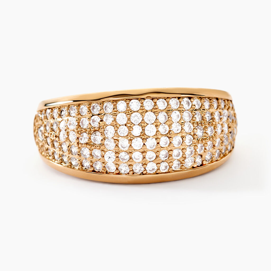 Bague Edenne Plaqu&eacute; Or Jaune Oxyde De Zirconium - Bagues avec pierre Femme | Histoire d&rsquo;Or
