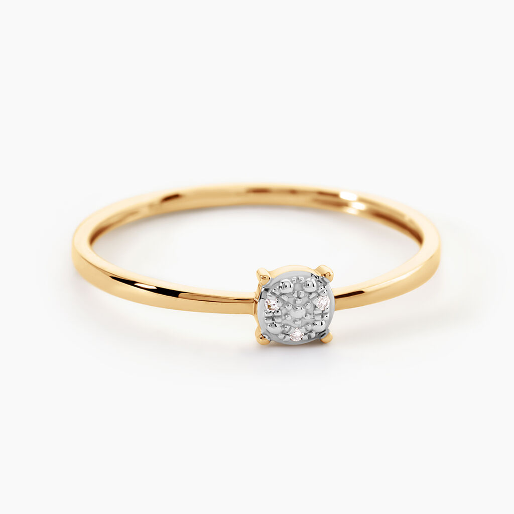 Bague Sender Or Jaune Diamant - Bagues avec pierre  | Histoire d&rsquo;Or