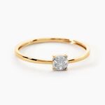 Bague Sender Or Jaune Diamant - Bagues avec pierre  | Histoire d&rsquo;Or