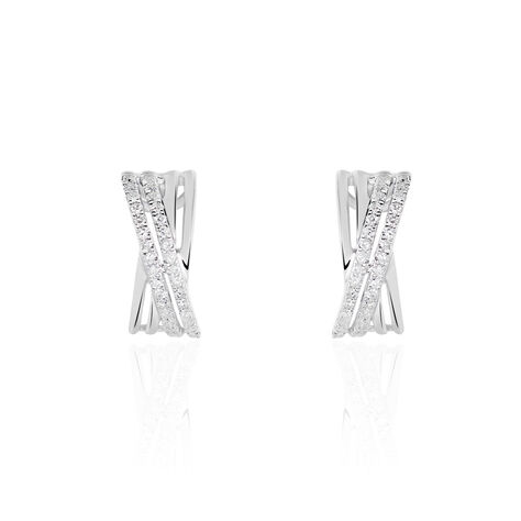 Boucles D'oreilles Puces Julianne Or Blanc Diamant - Clous d'oreilles Femme | Histoire d’Or