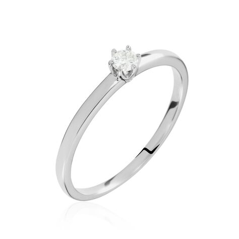Solitaire  Natalia Platine Blanc Diamant - Bagues solitaires Femme | Histoire d&rsquo;Or