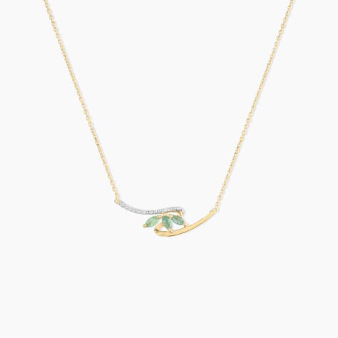 Collier Or Jaune Caetlin Emeraude Diamants - Colliers Femme | Histoire d’Or