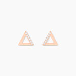 Boucles D'oreilles Puces Lorena Argent Rose Oxyde De Zirconium - Boucles d'oreilles fantaisie Femme | Histoire d&rsquo;Or
