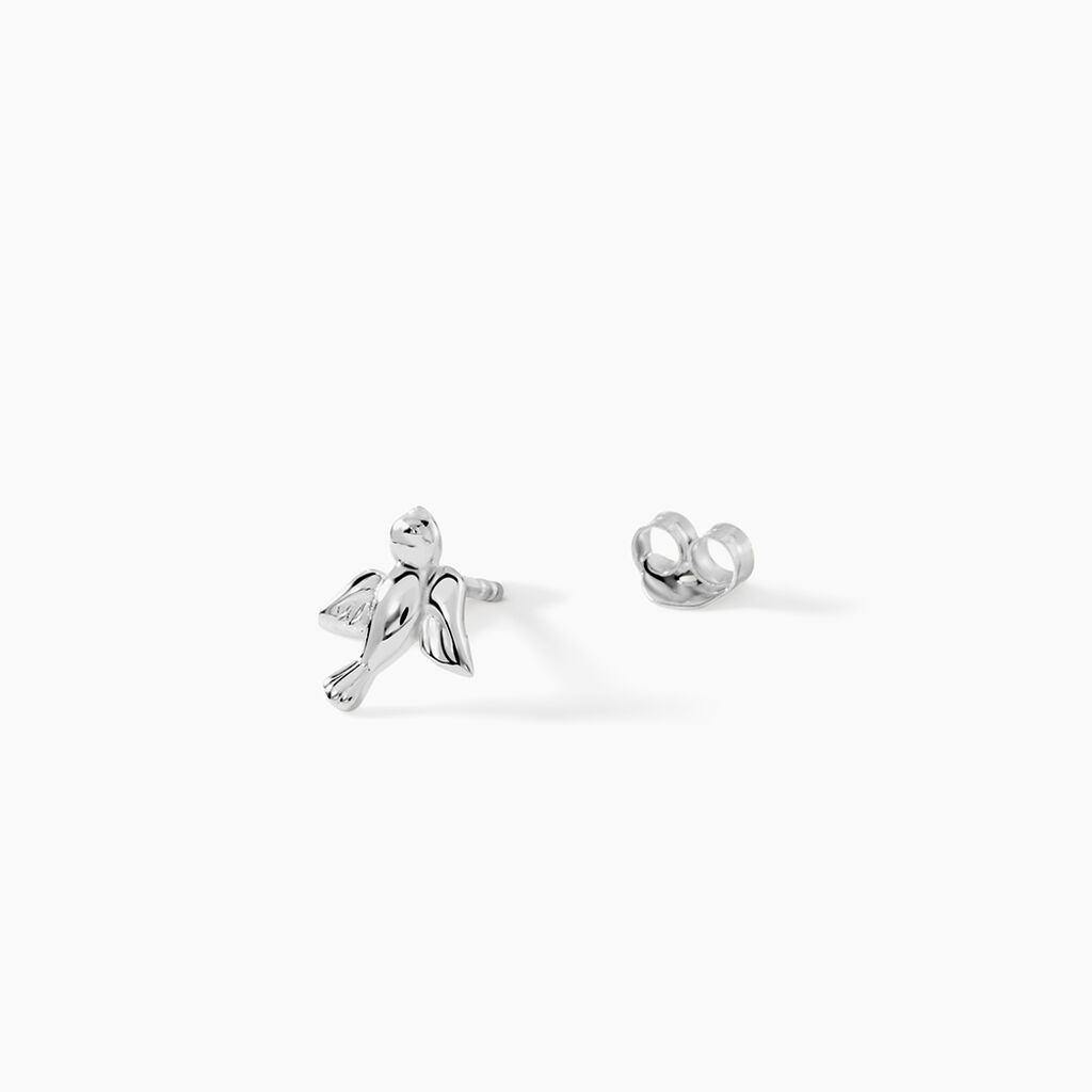 Boucles D'oreilles Puces Osie Argent Blanc - Boucles d'oreilles fantaisie Femme | Histoire d&rsquo;Or