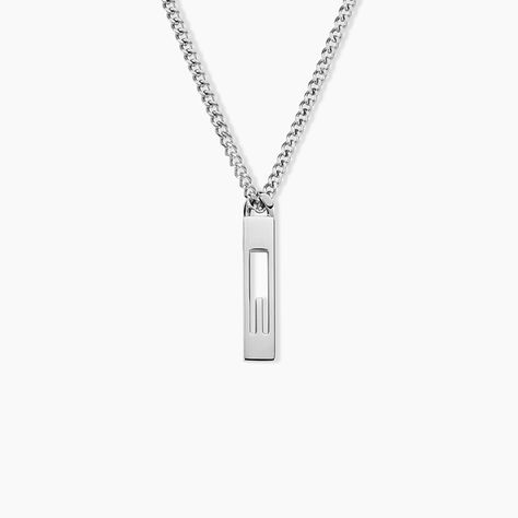 Collier Line Acier Blanc -  Homme | Histoire d’Or