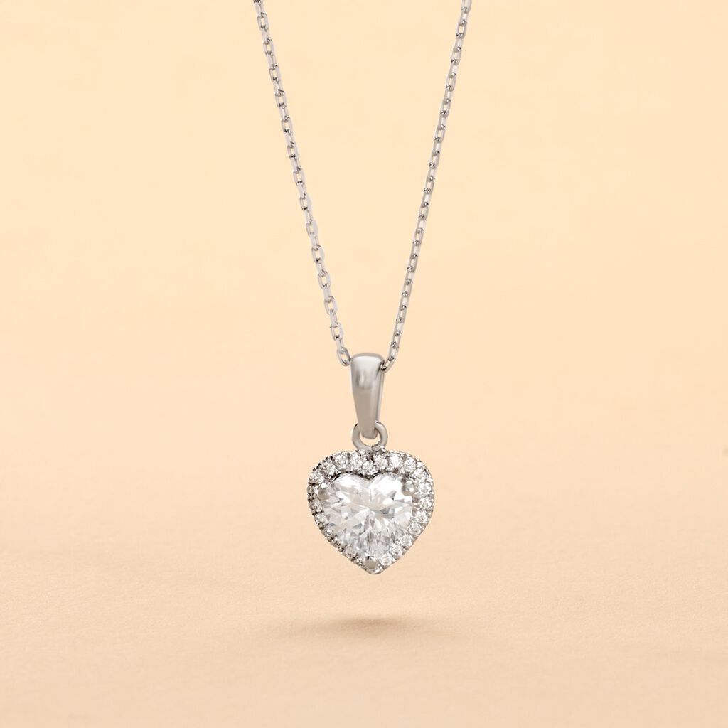 Collier Dari Or Blanc Oxyde De Zirconium - Colliers Femme | Histoire d’Or