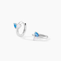 Créoles Myhalf Argent Blanc Oxyde De Zirconium