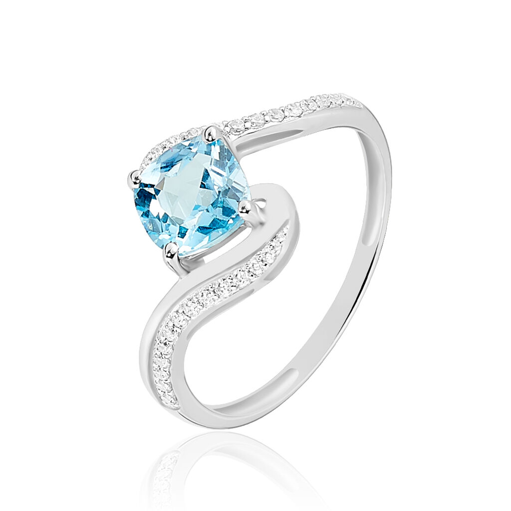 Bague Maria-serena Or Blanc Topaze Et Oxyde De Zirconium - Bagues solitaires Femme | Histoire d’Or