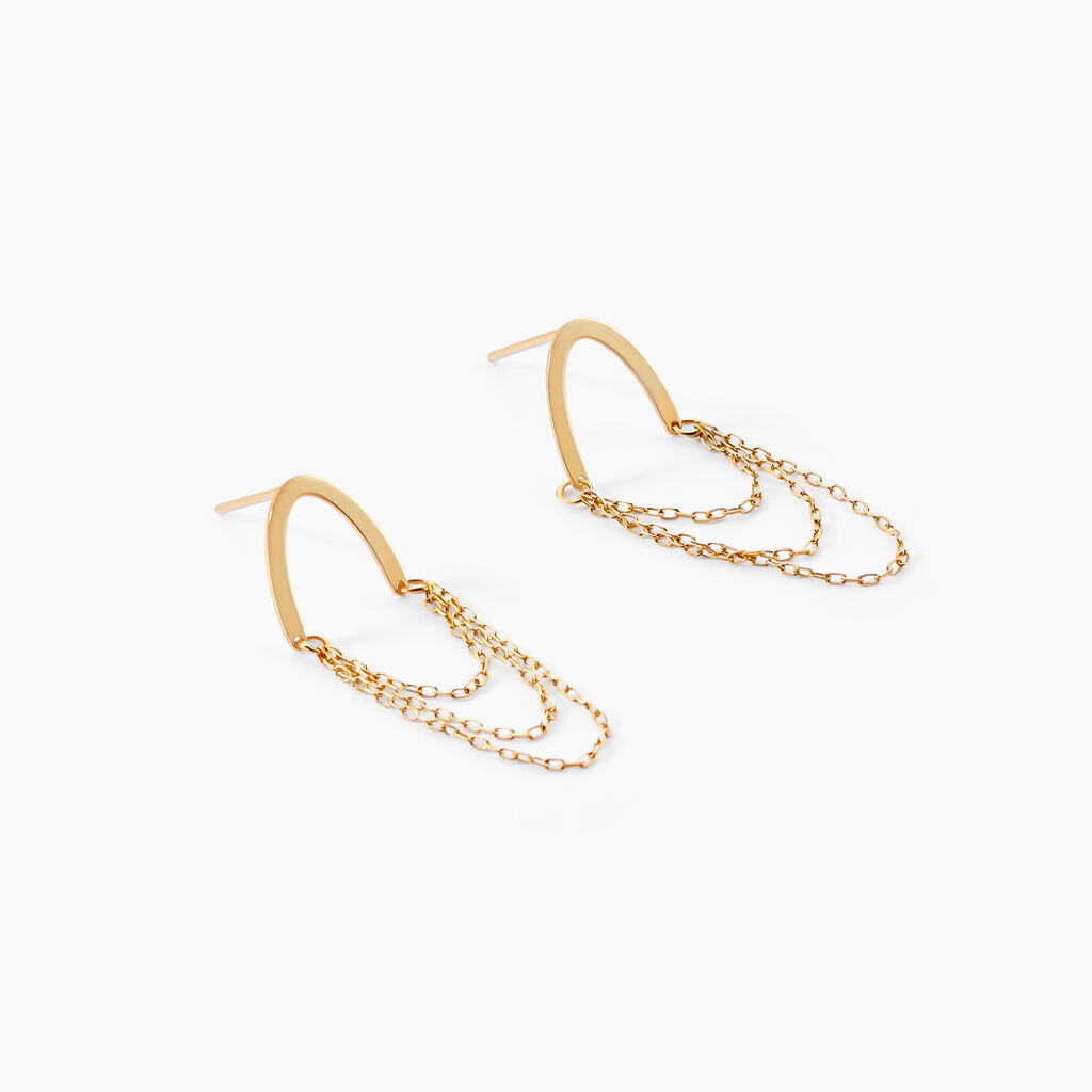 Boucles D'oreilles Pendantes Brin D'or Or Jaune - Boucles d'oreilles pendantes Femme | Histoire d&rsquo;Or