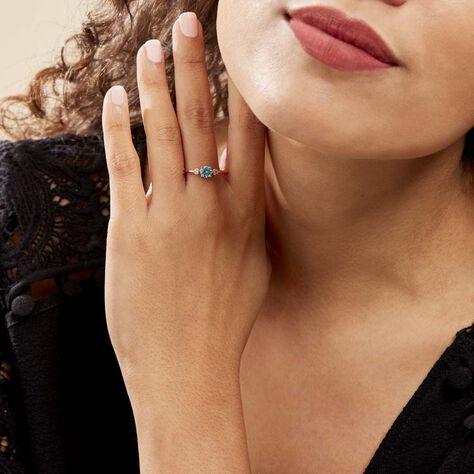 Bague Solitaire Shir Argent Rose Oxyde De Zirconium - Bagues solitaires Femme | Histoire d’Or