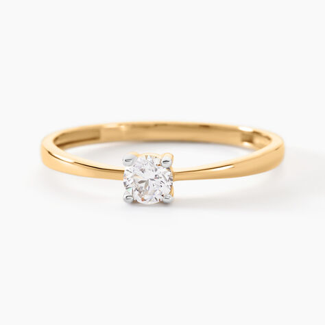 Bague Solitaire Or Jaune Eclat D'etoile Oxyde De Zirconium - Bagues solitaires Femme | Histoire d’Or