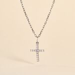 Pendentif Canice Croix Or Blanc Oxyde De Zirconium - Pendentifs Communion Famille | Histoire d&rsquo;Or