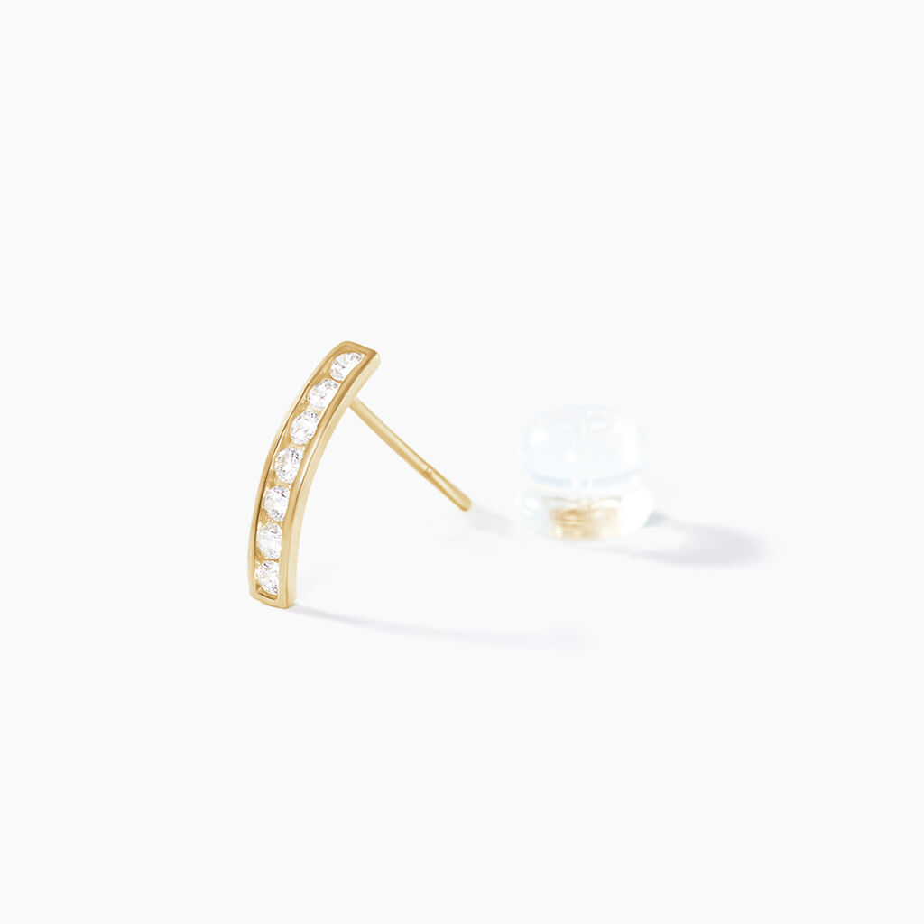 Boucles D'oreilles Jacoba Rondes Or Jaune Oxyde De Zirconium - Boucles d'oreilles créoles Femme | Histoire d’Or