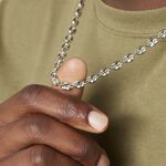 Collier Carrus Maille Grain De Cafe Argent Blanc - Chaines Homme | Histoire d&rsquo;Or