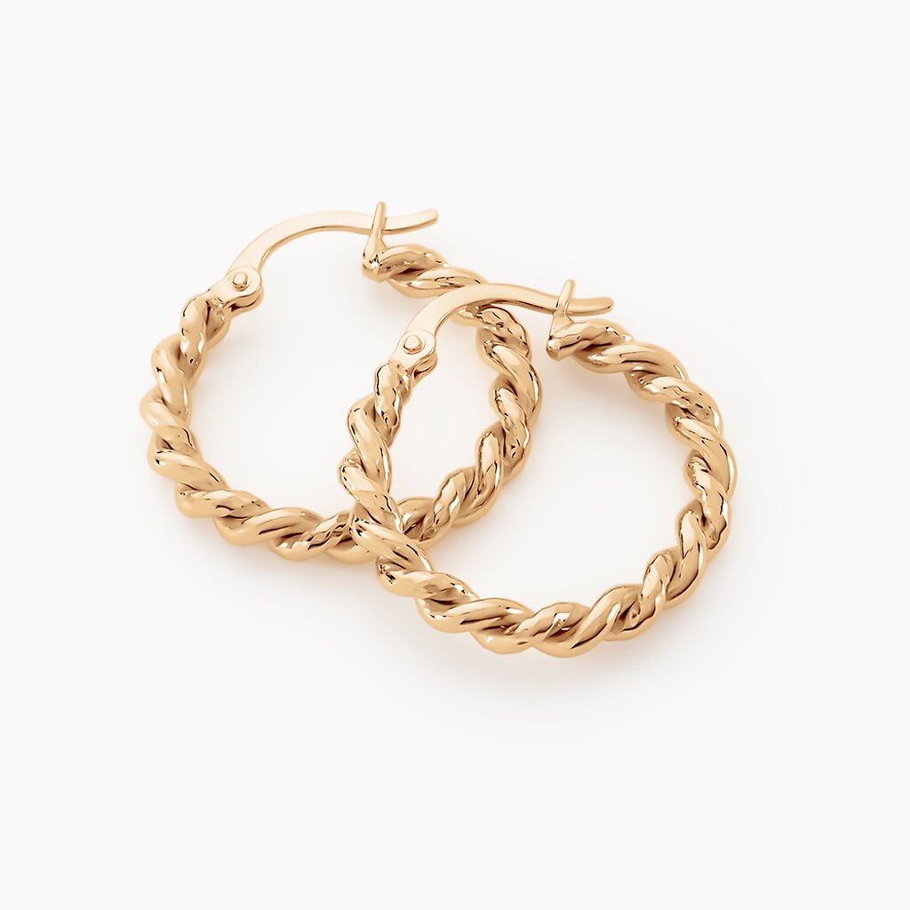 Créoles Plaqué Or Jaune Isaiah - Boucles d'oreilles créoles Femme | Histoire d’Or