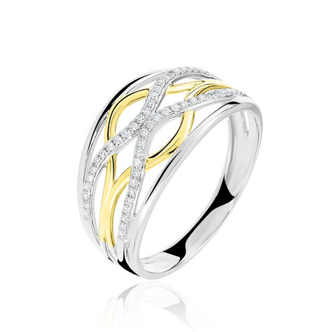 Bague Nathalie Or Bicolore Diamant - Bagues avec pierre Femme | Histoire d’Or