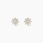 Boucles D'Oreilles Puces Darice Argent Dor&eacute; A L'Or 750/1000 Oxyde De Zirconium - Boucles d'oreilles fantaisie Femme | Histoire d&rsquo;Or