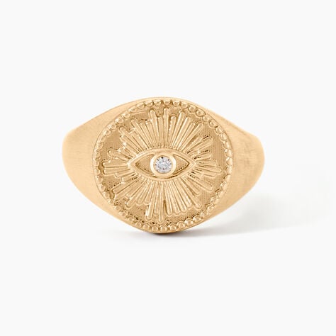 Chevali&egrave;re Gabia Plaqu&eacute; Or Jaune Oxyde De Zirconium - Bagues solitaires Femme | Histoire d&rsquo;Or