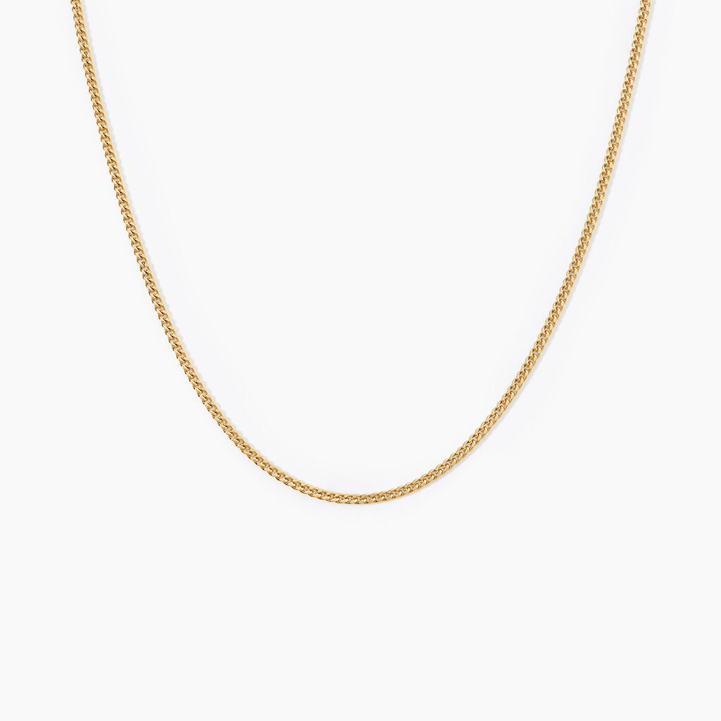 Chaine Ixia Maille Gourmette Diam Argent Dor&eacute; A L'Or 750/1000 - Chaines Unisex | Histoire d&rsquo;Or