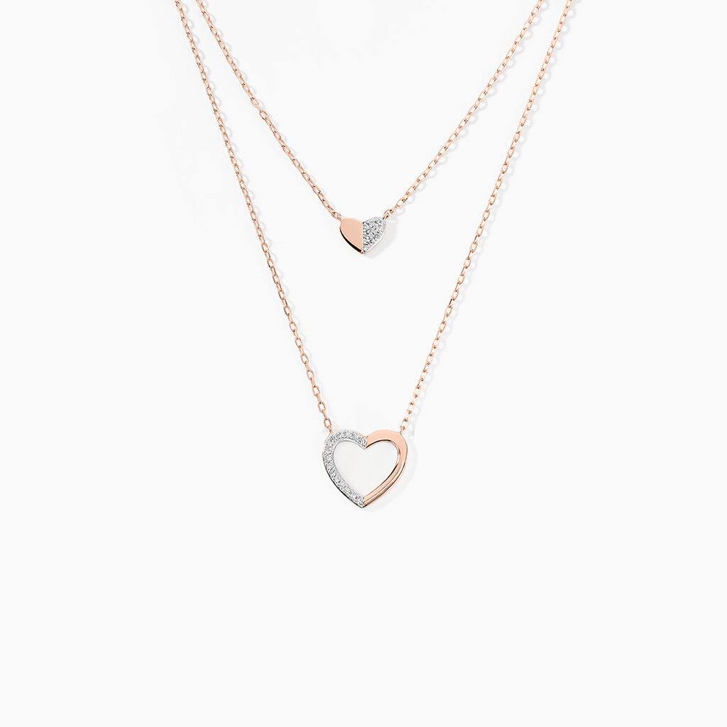 Collier Emilia Or Rose Diamant - Colliers doubles et triples cha&icirc;nes Femme | Histoire d&rsquo;Or